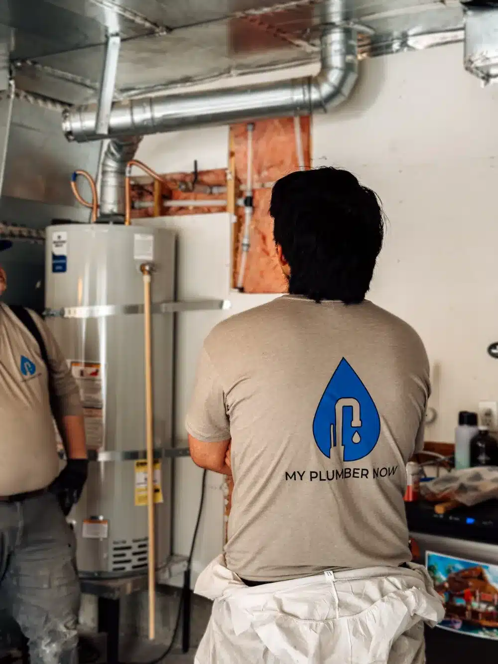 My Plumber Now technician repairing a water heater in McMinnville, OR
