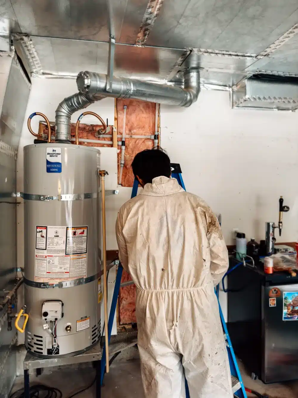 My Plumber Now plumber servicing a water heater in McMinnville, OR