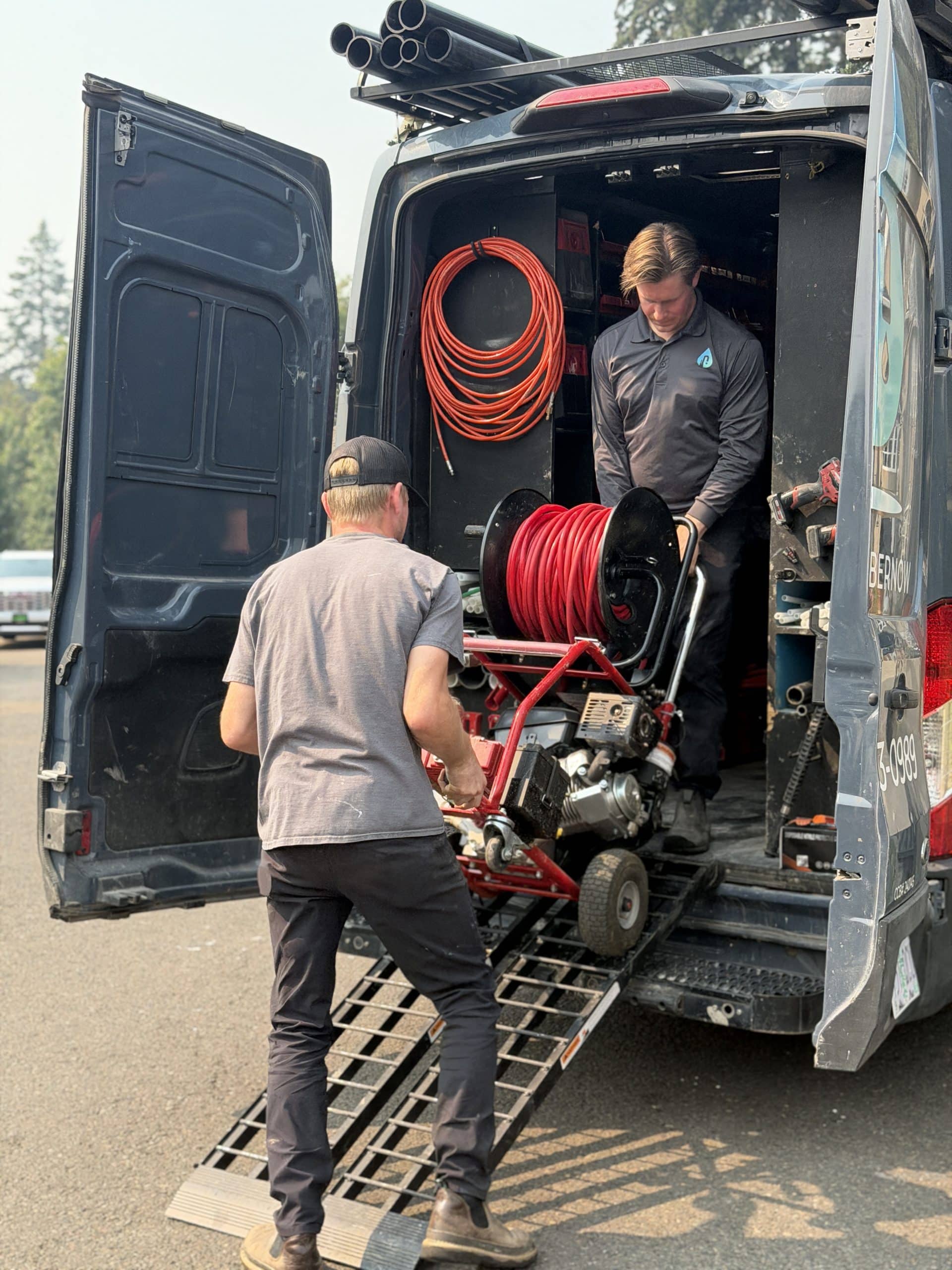 MyPlumberNow clearing a buildup-coated line with hydro jetting in McMinnville, OR